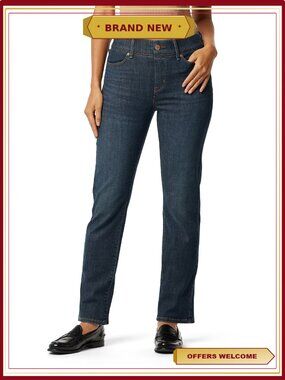 Women's Shaping Pull On Straight Jeans Sizes 2-20